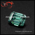 wholesale rectangle cut green colored moissanite manmade moissanite